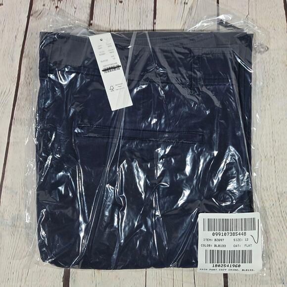 J. Crew Pleated button-front pant in chino Navy 12 NWT - Picture 10 of 10